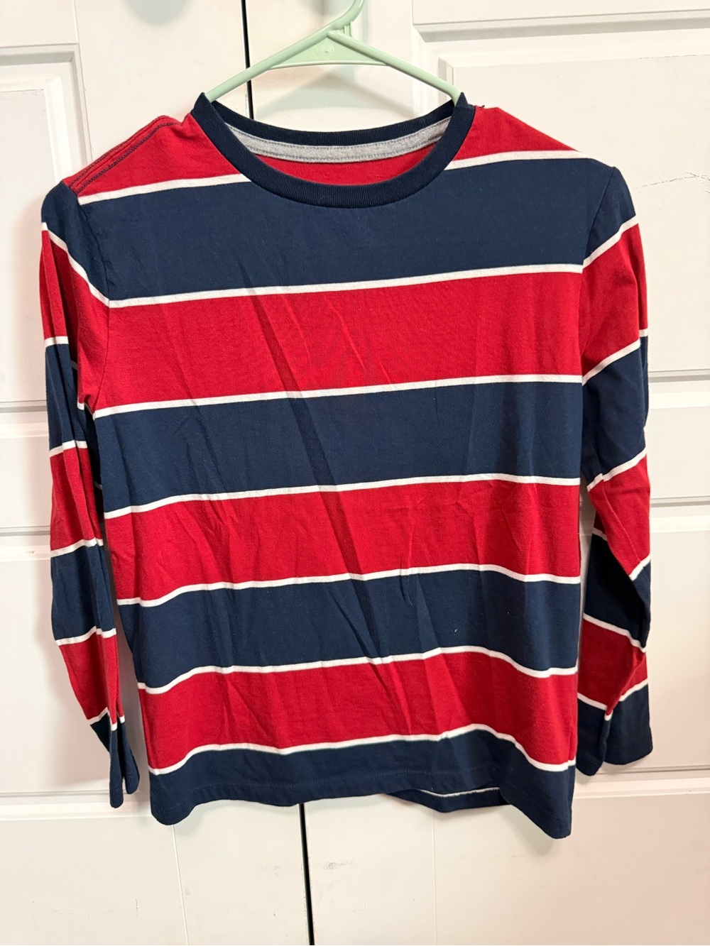 Old Navy Long-Sleeve Striped Tee in Red, Navy & White